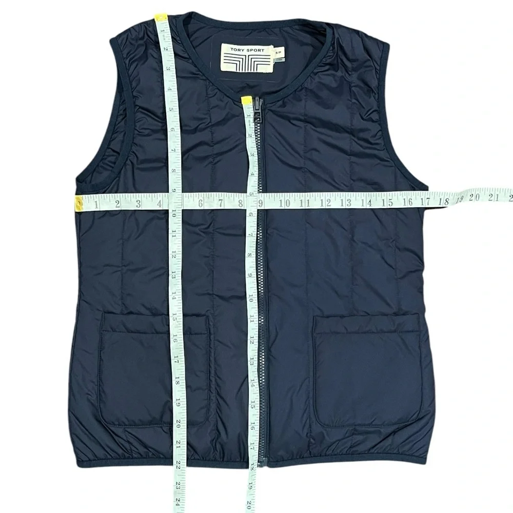 TORY BURCH SPORT 2 IN 1 JACKET & VEST Womens Hooded Convertible Navy Blue S - Picture 9 of 14